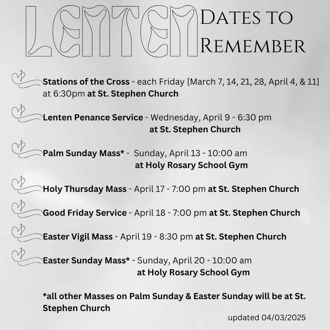 Lenten Dates To Remember (2)